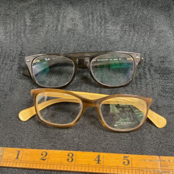 Vintage Oliver Peoples and Ray-Ban eyeglass frames lot.