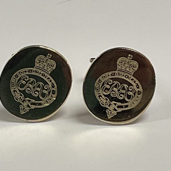 Vintage Order of the Garden cufflinks with Royal Cipher detail.