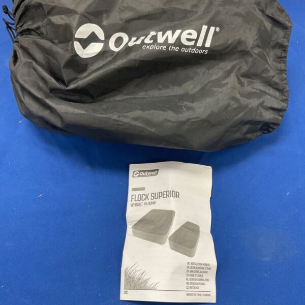 Outwell camping mattress with built-in pump, ideal for outdoor adventures.