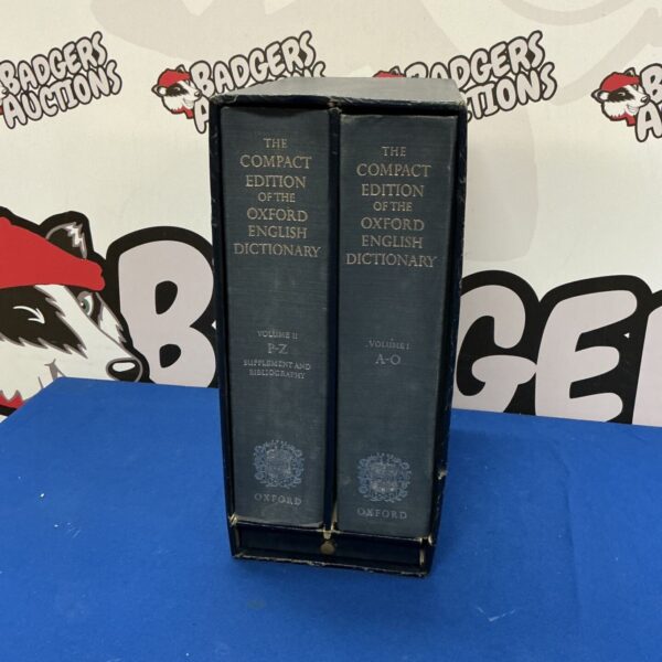 Vintage two-volume Oxford Compact Edition Dictionary set.