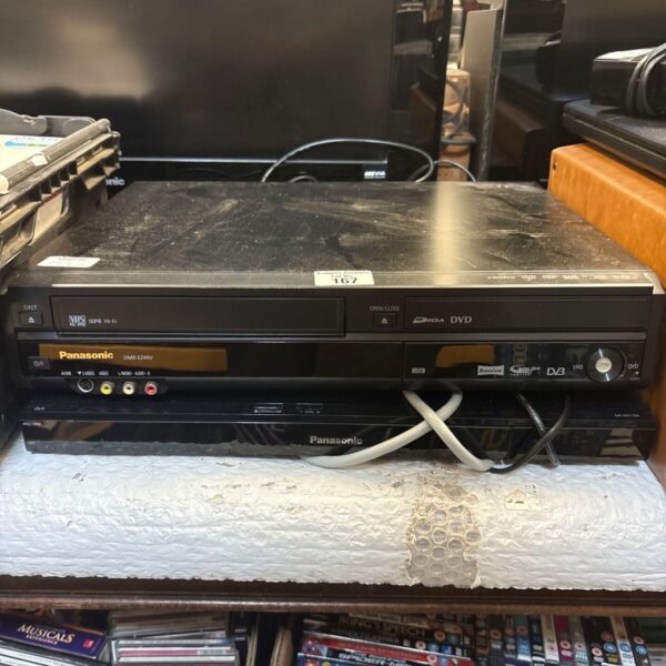 Panasonic DVD/VCR combo player with visible wear and tear.