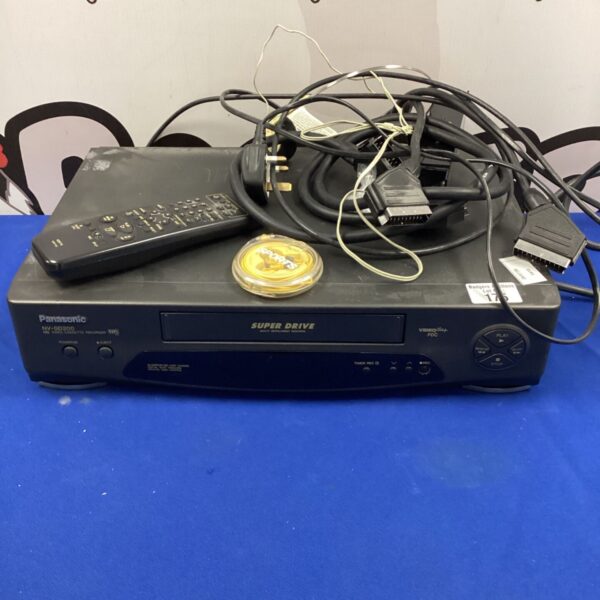 Vintage Panasonic NV-SD200 VHS player in black casing.