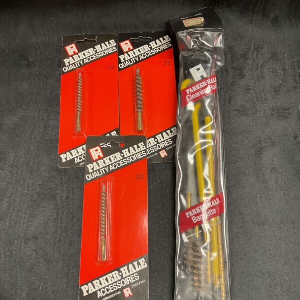 Vintage Parker Hale gun cleaning set in original packaging.