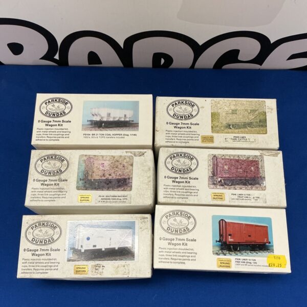 Parkside Dundas 0 Gauge 7mm Scale Wagon Kits in original packaging.