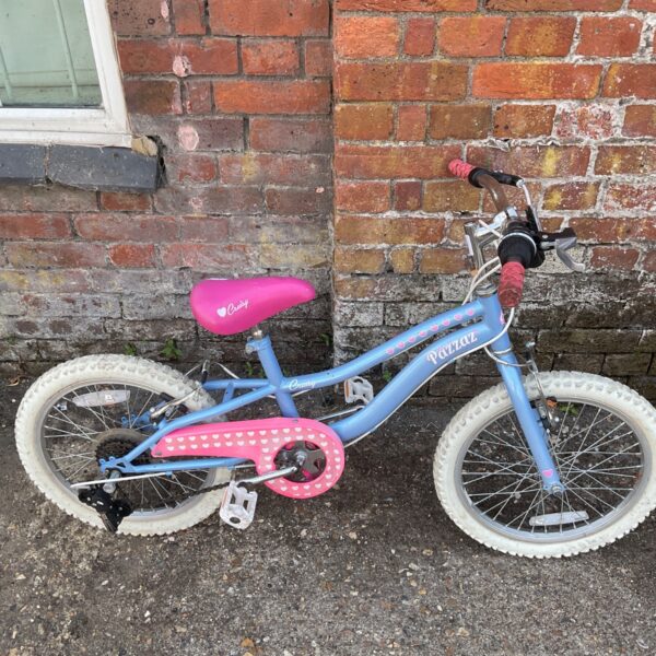 Blue Pazzaz Cruisy 18-inch girls' bike for sale.
