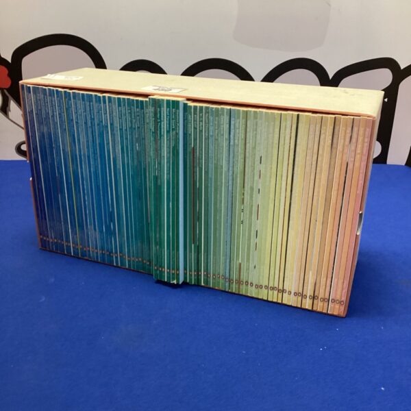 Vintage Penguin book collection spanning 70 years of publishing history.