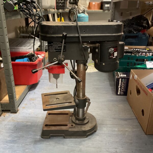 Performance Power CH10 bench pillar drill in a workshop setting.
