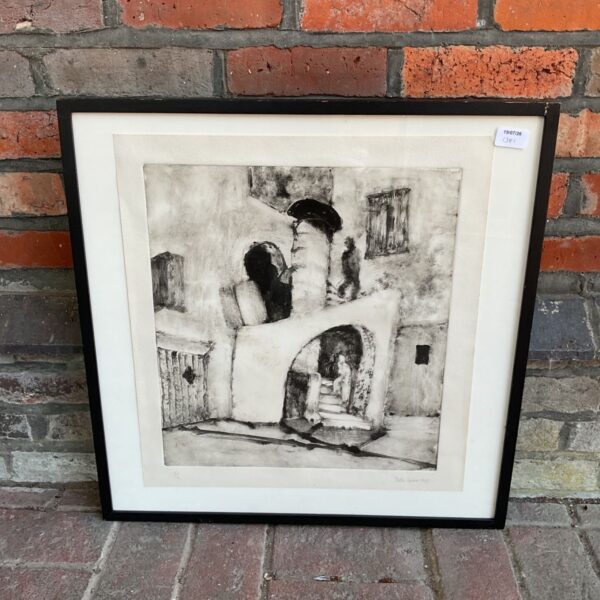 Peter Spends limited edition etching of a continental cityscape.