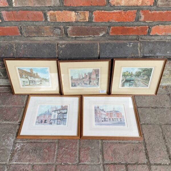 Framed Philip Martin print of West Wycombe village scene.