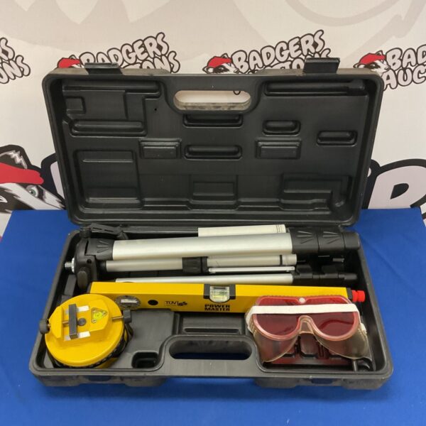 Power Master laser level kit in a hard carrying case.
