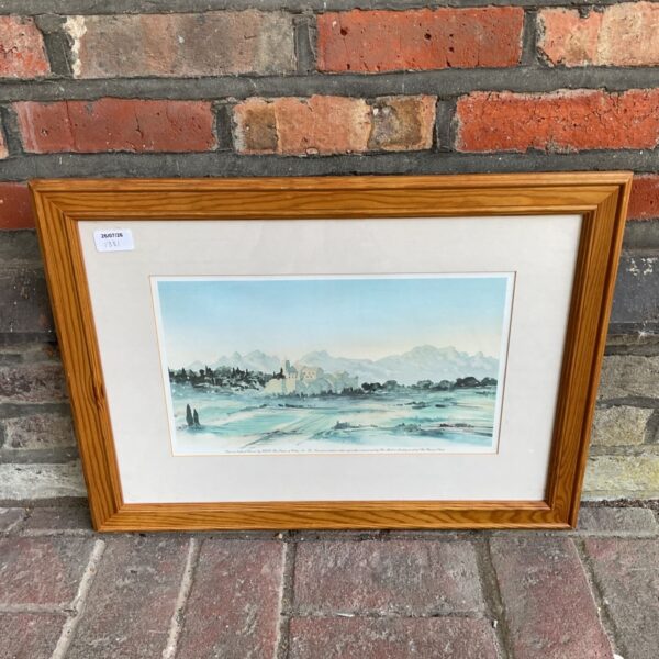 Framed limited edition Prince of Wales French landscape print.