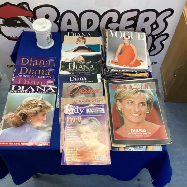 Vintage Vogue magazine featuring Princess Diana on the cover.
