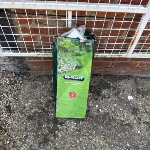 Qualcast GT23 electric grass trimmer in original packaging.