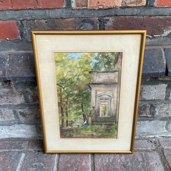 Antique R Harris watercolour painting of Sacre Monte, Italy.