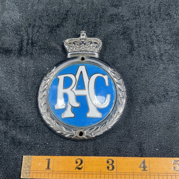 Vintage RAC grille badge for classic cars, a motoring collectable.
