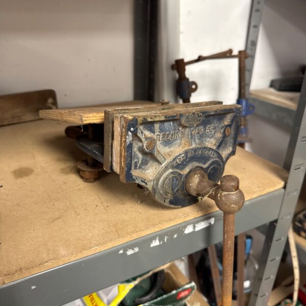 Vintage Record No 55 bench clamp for woodworking projects.