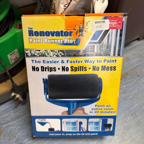 Renovator Paint Runner Pro roller in original packaging.