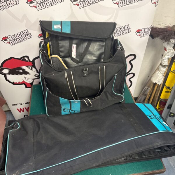 Rive fishing tackle bag with multiple compartments for angling gear.