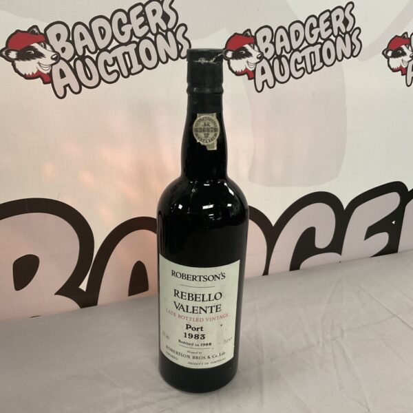 Robertsons Rebello Valente 1983 late bottled vintage port bottle.