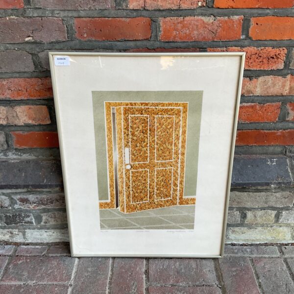 Signed limited edition Rodney Hubbuck foliate door print from 1980.