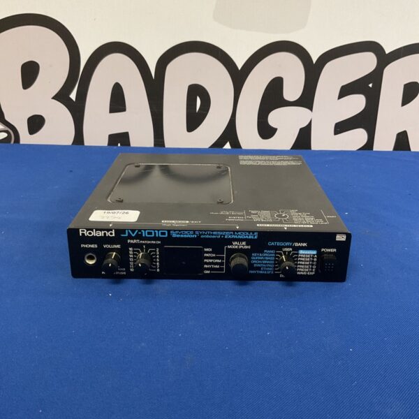 Roland JV-1010 synthesizer module front panel detail.