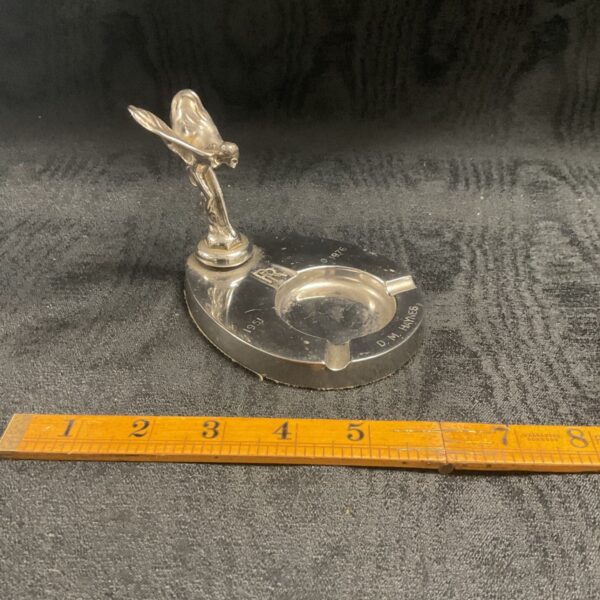 Vintage Rolls Royce ashtray with Spirit of Ecstasy mascot.