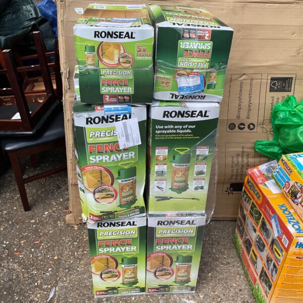 Lot of ten Ronseal fence sprayers from a B&Q returns pallet.