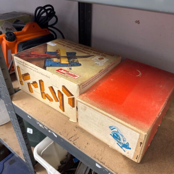 Vintage Ross Joint Master Mk2 circular saw attachment in original box.
