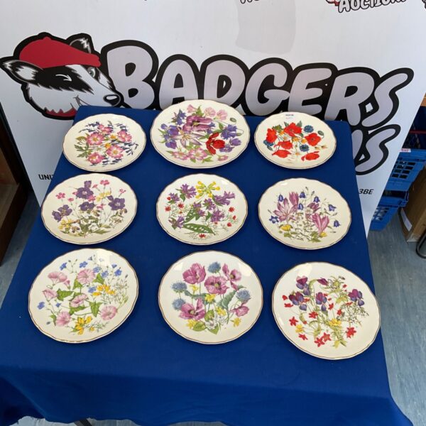 Royal Albert floral plates, limited edition collectible china.
