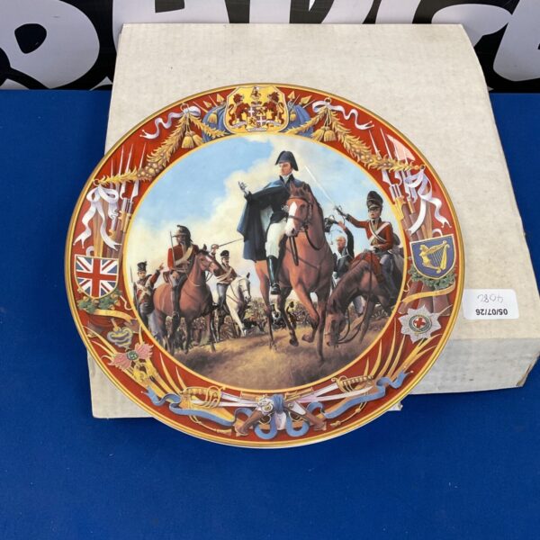 Royal Doulton Wellington plate depicting the Battle of Waterloo.