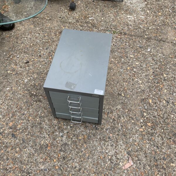 Vintage Rymann filing cabinet with four drawers for office storage.