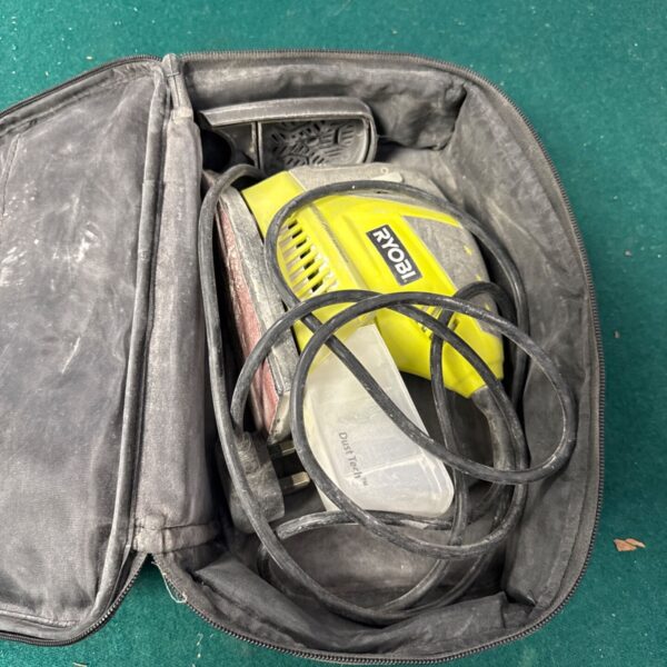 Ryobi mouse sander showing signs of use, ideal for DIY projects.