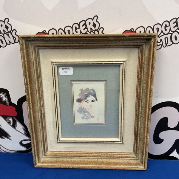 Samuel Koska watercolour painting of a flapper girl in vintage style.