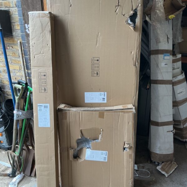 Three boxes containing a Sealey 1.8m steel industrial workbench.