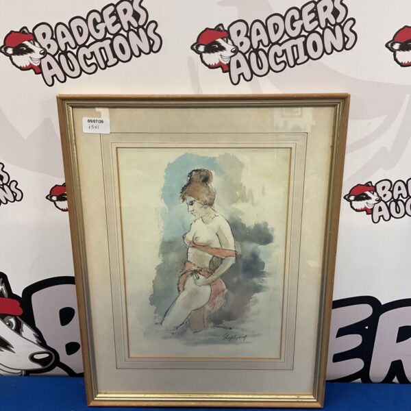 Sidney Home Shepherd watercolour painting of a nude female study.