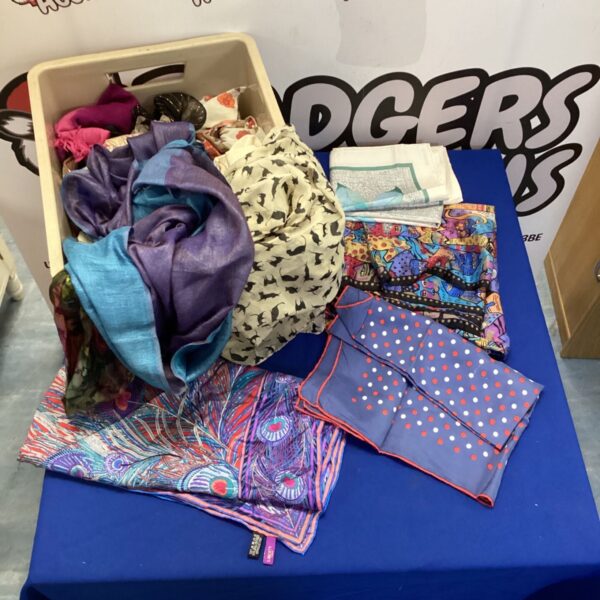 Mixed lot of vintage silk scarves and shawls, including Liberty of London.