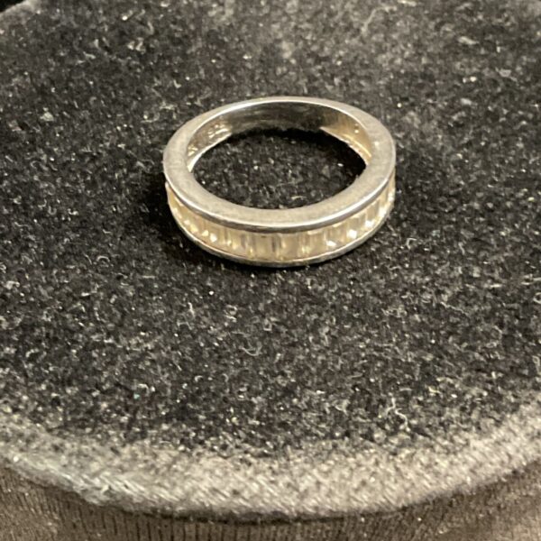 Silver ring with white stones, size J, elegant jewellery.