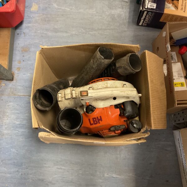 Sithl BG 55 handheld petrol leaf blower with attachments.