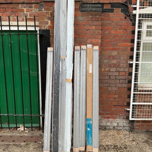 Lot of eight sliding door tracksets for DIY projects.