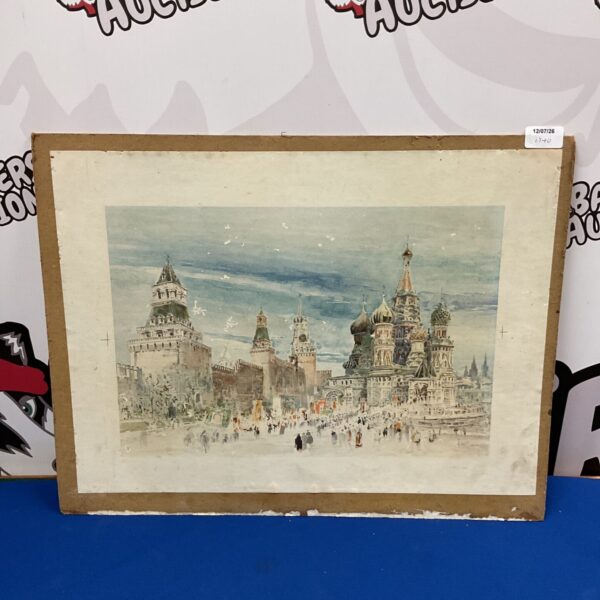 Vintage print of St Basil’s Cathedral in Moscow by Naket.