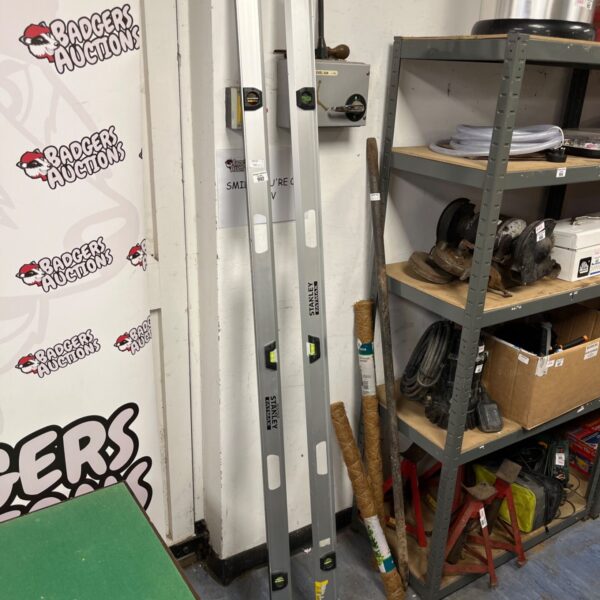 Two Stanley Fat Max spirit levels measuring 198cm in length.