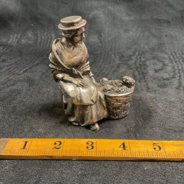 Vintage pewter Strawberry Girl figurine from the Cries of London series.