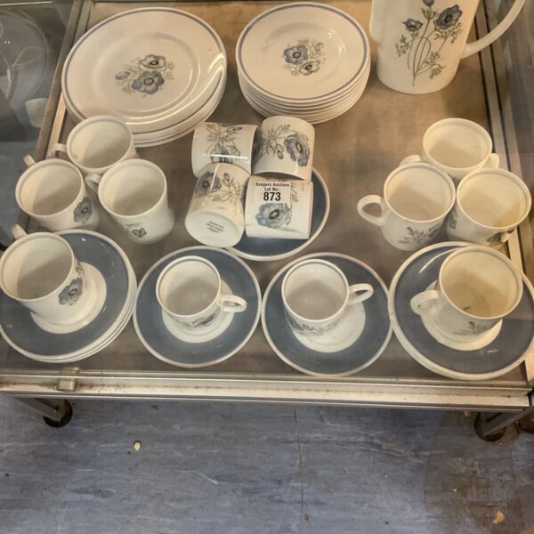 Vintage Susie Cooper Glen Mist tea set with floral design.