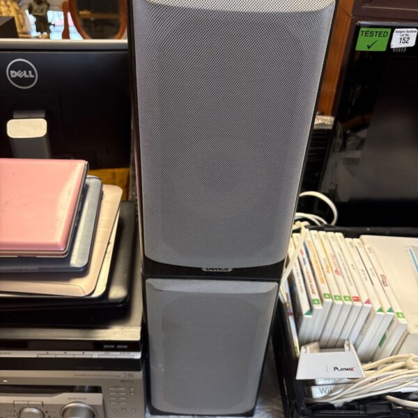Pair of dark oak Tannoy Mercury MX2 bookshelf speakers.