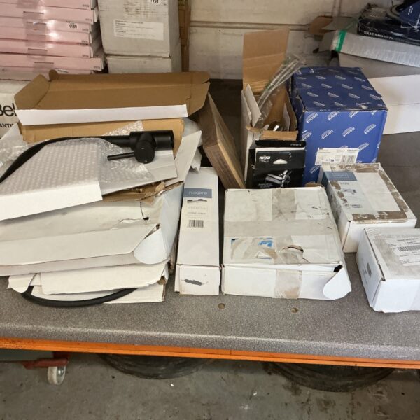 Job lot of various taps and plumbing fittings for bathroom and kitchen.