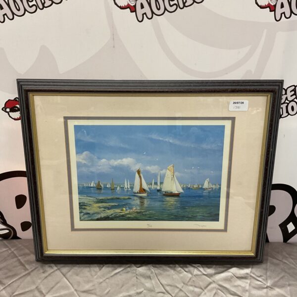 Ted Dyer limited edition print of Falmouth Regatta sailboats.