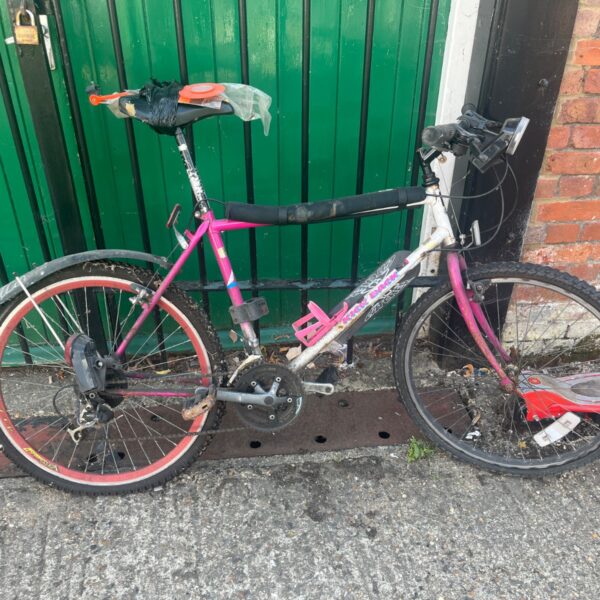 Vintage Townsend Palisade mountain bike with colourful wheel rims.