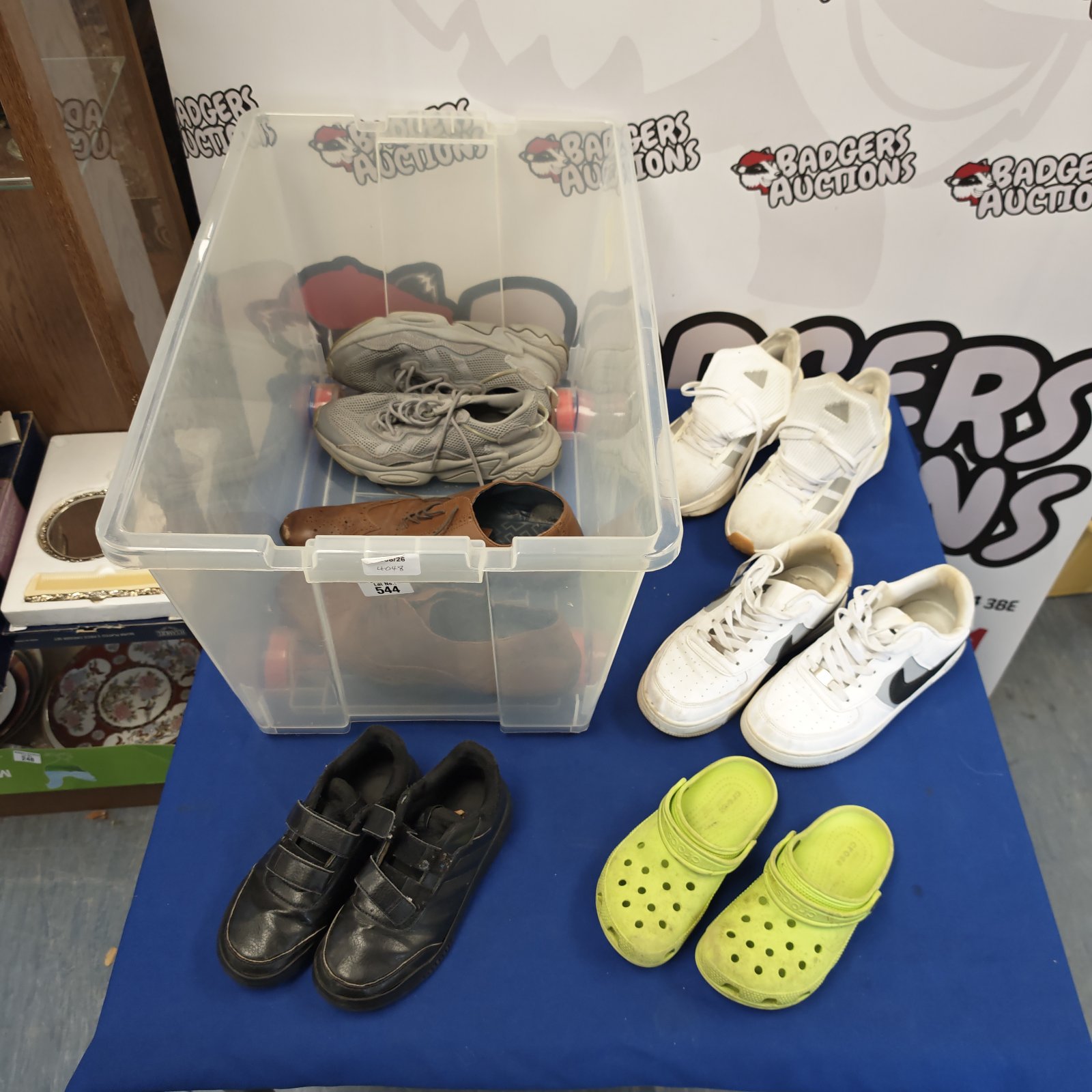 Mixed lot of trainers and shoes including Nike footwear.