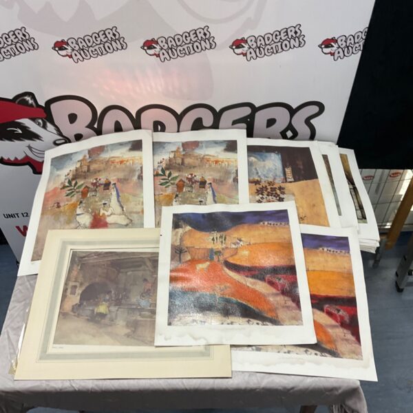 Large lot of unframed artwork including paintings and mixed media.