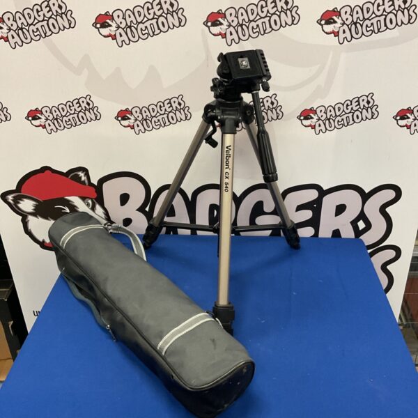 Velbon CX 540 camera tripod with black carrying case.